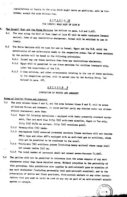 Sinai Disengagement Agreement - Vol. I - Gerald R. Ford ...