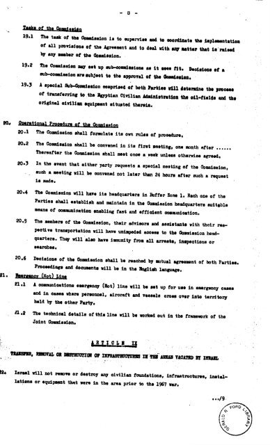 Sinai Disengagement Agreement - Vol. I - Gerald R. Ford ...