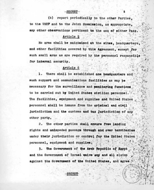 Sinai Disengagement Agreement - Vol. I - Gerald R. Ford ...