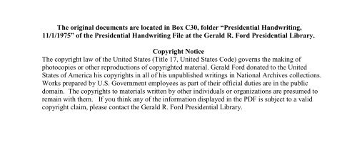 Memo, Jim Connor to Phil Buchen - Gerald R. Ford Presidential ...