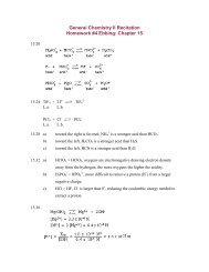 General Chemistry II Recitation Homework #4 Ebbing: Chapter 15