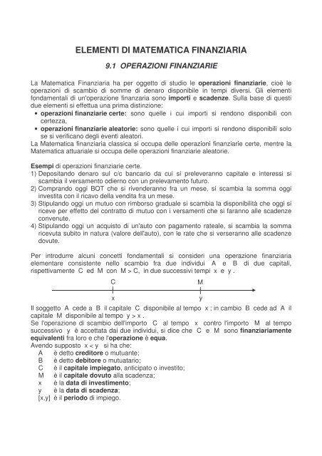 Elementi Di Matematica Finanziaria