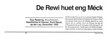 De Rewi huet eng Mèck