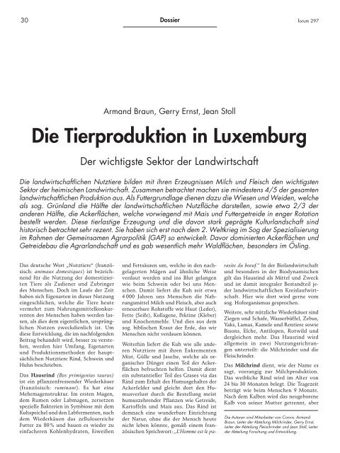 Die Tierproduktion in Luxemburg