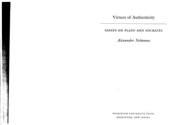 Virtues of Authenticity ESSAYS ON PLATO AND SOCRATES ...