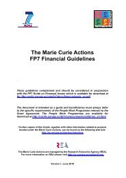 The Marie Curie Actions FP7 Financial Guidelines