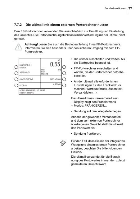 ultimail AUT 2D Barcode / Betriebsanleitung - Francotyp Postalia