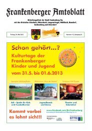 Amtsblatt der Stadt Frankenberg - Nr. 21/10 vom 24.05.2013