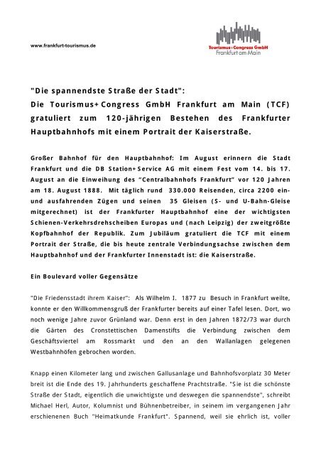 Kaiserstrasse - Tourismus und Congress GmbH