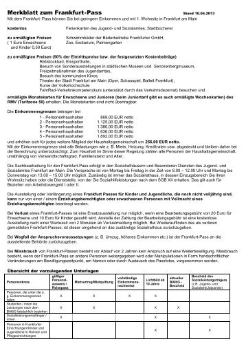 Merkblatt zum Frankfurt-Pass - Frankfurt am Main