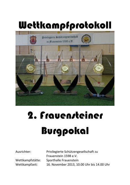 Wettkampfprotokoll Burgpokal 2013 - Frauenstein im Erzgebirge