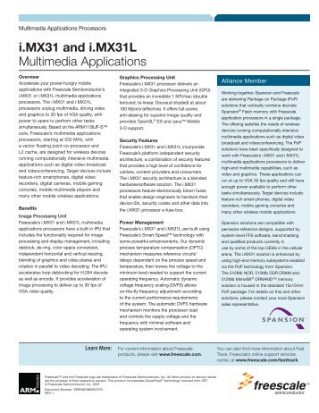 i.MX31 and i.MX31L Multimedia Applications - Freescale ...