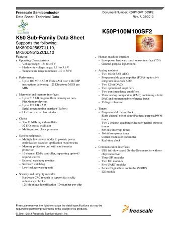 Technical Data Sheet - Freescale