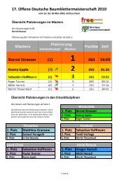 17. Offene Deutsche Baumklettermeisterschaft 2010