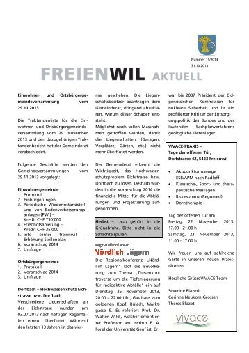 Aktuell 15/13 [PDF, 222 KB] - in Freienwil
