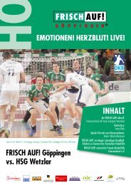 Echo Heft Nr. 9, FRISCH AUF! Göppingen - HSG Wetzlar