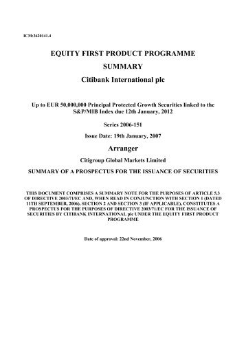 EQUITY FIRST PRODUCT PROGRAMME SUMMARY ... - Friuladria