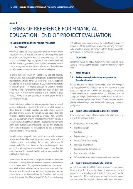 fsd's financial education programme: evaluation and ... - FSD Kenya