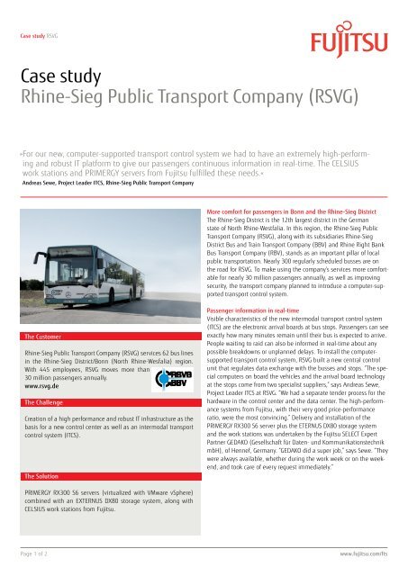 Case study Rhine-Sieg Public Transport Company (RSVG) - Fujitsu