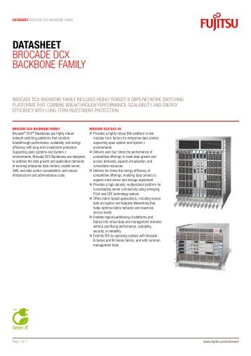 Datasheet Brocade DCX Backbone - Fujitsu