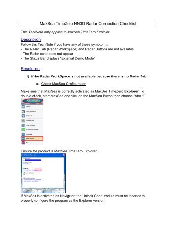 MaxSea TZ and NN3D Connection Checklist - Furuno USA