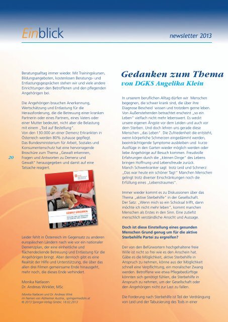 newsletter 2013 - förderverein palliative care, krems