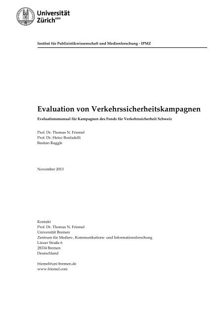 Evaluation von Verkehrssicherheitskampagnen - Fonds für ...