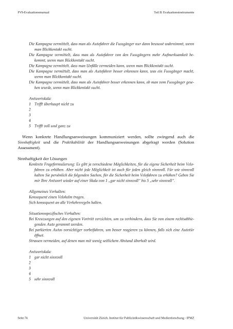 Evaluation von Verkehrssicherheitskampagnen - Fonds für ...