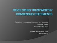 Trustworthy Consensus Statements - Guidelines International Network