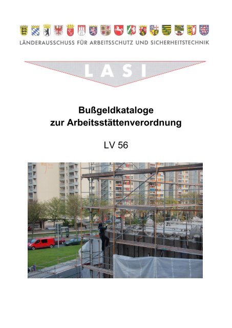 Bußgeldkataloge zur Arbeitsstättenverordnung LV 56