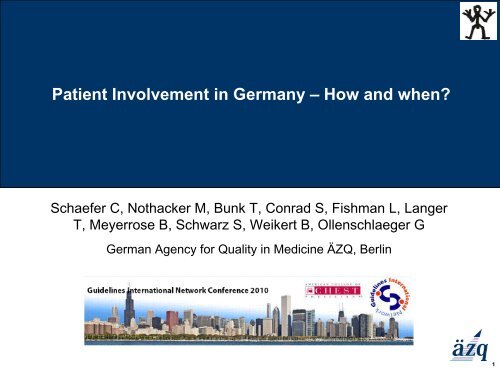 Patient Involvement in Germany - Guidelines International Network