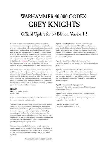 Grey Knights v1.5 - Games Workshop