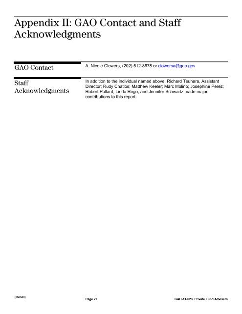 GAO-11-623 Private Fund Advisers: Although a Self-Regulatory ...