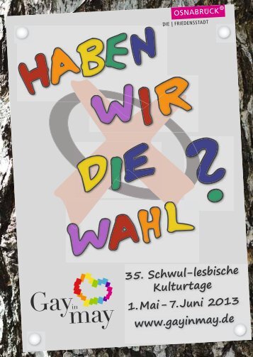 35. Schwul-lesbische Kulturtage 1. Mai - 7. Juni 2013 ... - Gay in May