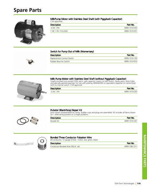 Spare Parts - GEA Farm Technologies