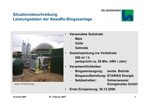 Vortrag von Dr. Bernhard Klocke auf der E ... - Gelsenwasser AG