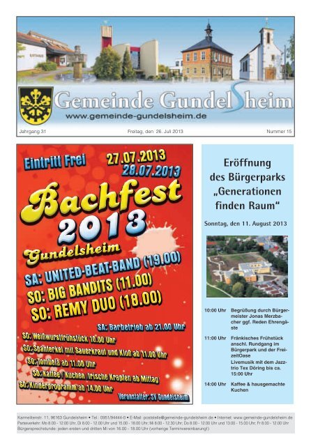 Mitteilungsblatt 15/2013 - Gemeinde Gundelsheim