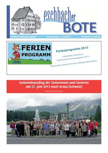 Ferienprogramm 2013 - Eschbach