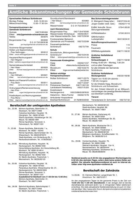 Amtsblatt KW 34 vom 22.08.2013 - Schönbrunn