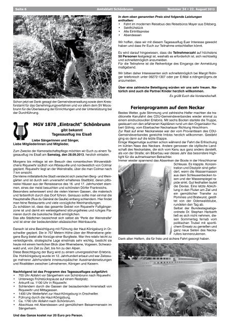 Amtsblatt KW 34 vom 22.08.2013 - Schönbrunn