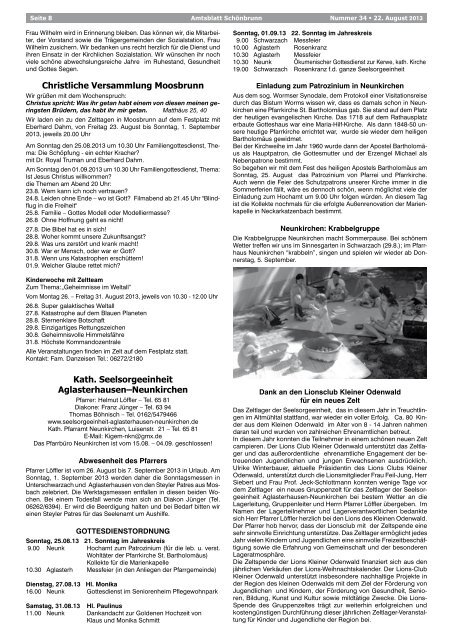 Amtsblatt KW 34 vom 22.08.2013 - Schönbrunn