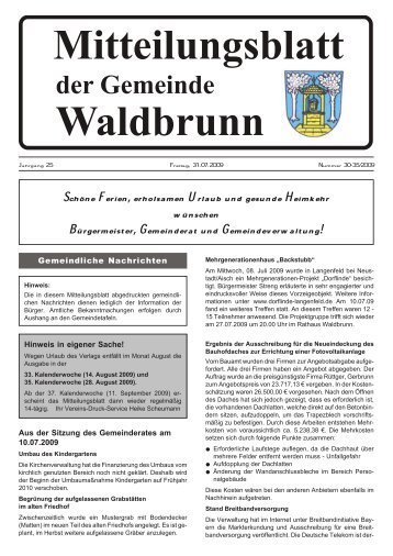 Waldbrunn 30-35-2009 Homepage - Gemeinde Waldbrunn in ...