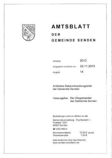 AMTSBLATT - Gemeinde Senden