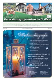 Verwaltungsgemeinschaft Wald Mitteilungsblatt der - Gemeinde WALD