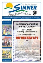 Sinner Nachrichten Nr. 41 vom 10.10.2013 - Gemeinde Sinn