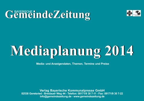 GZ-Mediadaten 2014 - Bayerische Gemeindezeitung