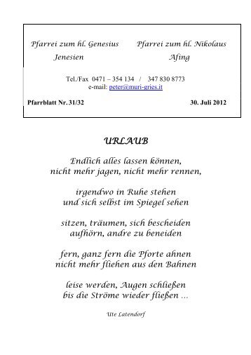 Pfarrblatt 31/32/2012 vom 30.07.2012 (443 KB) - .PDF