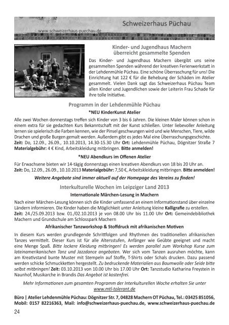 Amtsblatt Nr. 225 August 2013 - Gemeinde Machern