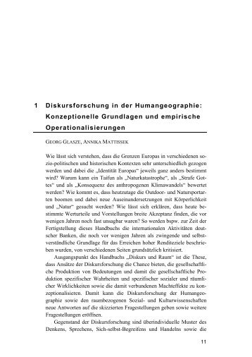 Diskursforschung in der Humangeographie - Institut für Geographie ...