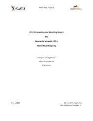 2011 Prospecting and Sampling Report - Geology Ontario